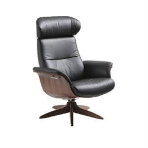 Conform Timeout Wood Swivel Reclining Chair Leather